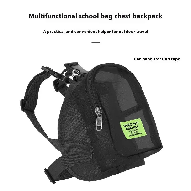 Solid colour dog backpack storage bag in polyester canvas construction