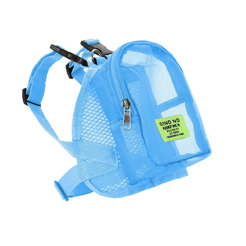 Solid colour dog backpack storage bag in polyester canvas construction