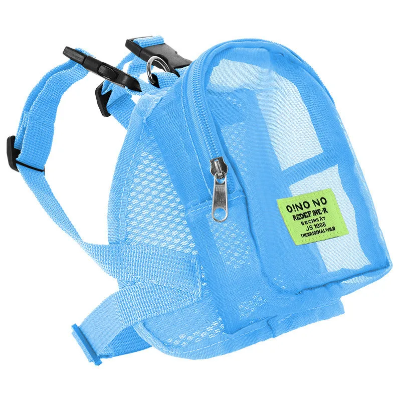 Solid colour dog backpack storage bag in polyester canvas construction