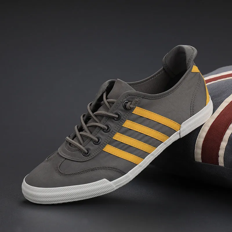 Men's lace up casual canvas shoes low top flat heel rubber sole round toe front lace-up available in multiple colours sizes 38 to 44