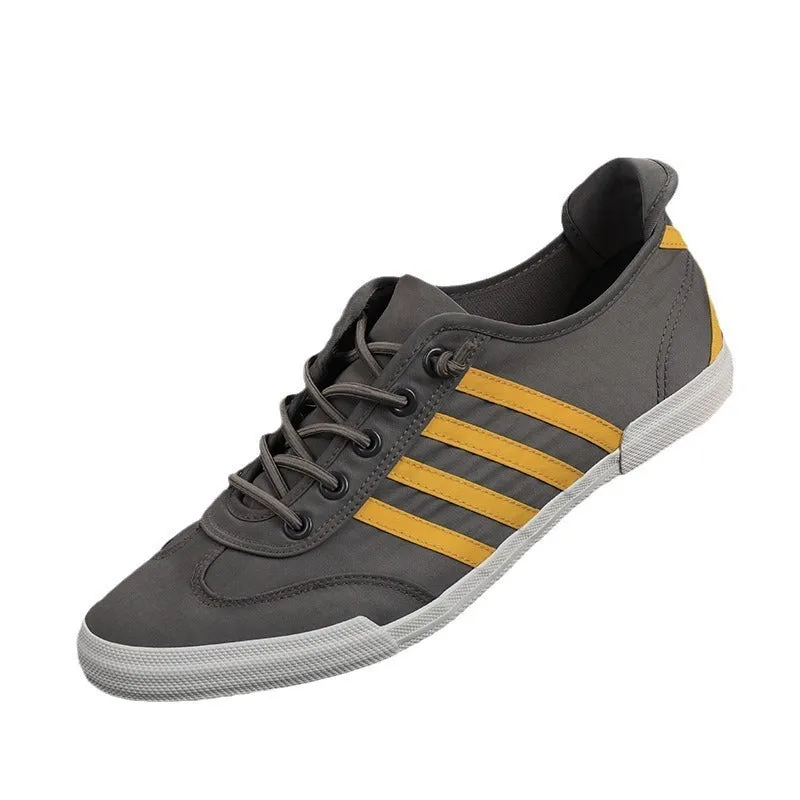 Men's lace up casual canvas shoes low top flat heel rubber sole round toe front lace-up available in multiple colours sizes 38 to 44