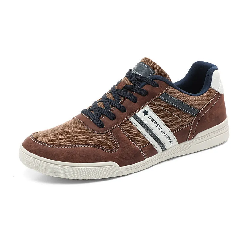 Men's breathable denim low top sports shoes in army green with TPR sole and mesh lining