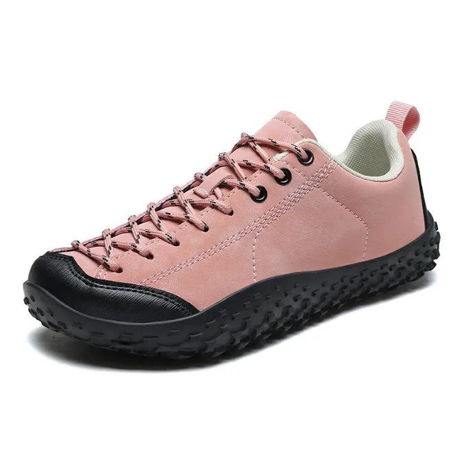 Large size German training shoes in beige with wide toe box, mesh upper, and rubber sole