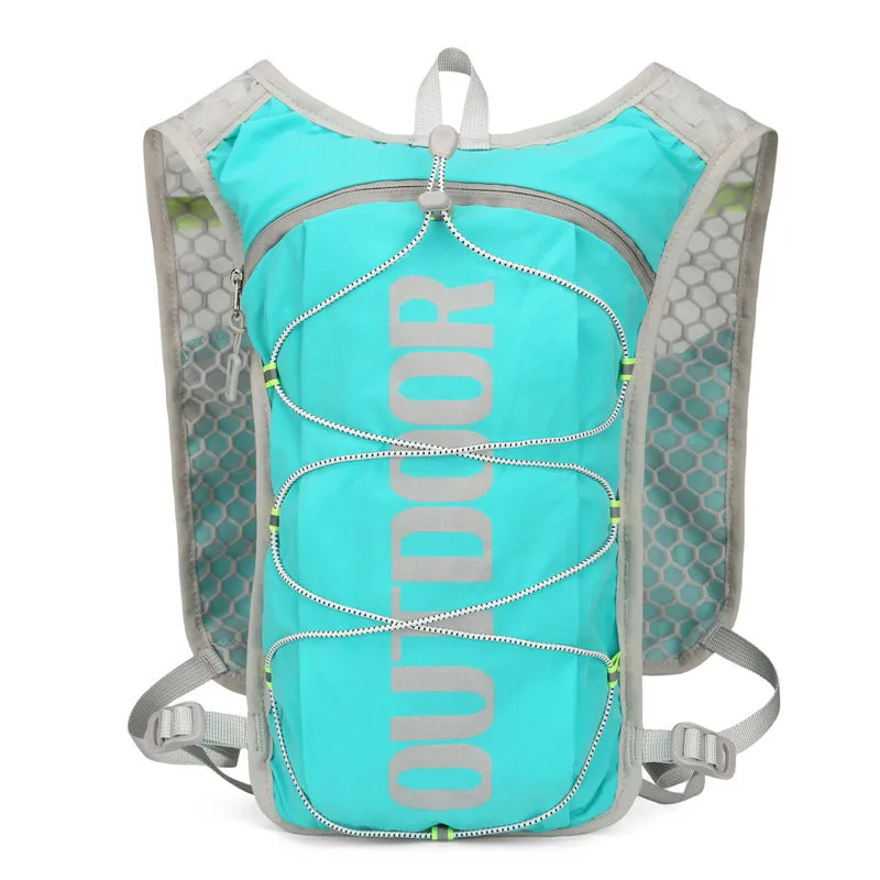 Multi-functional sports vest backpack for women in black with 5L nylon construction