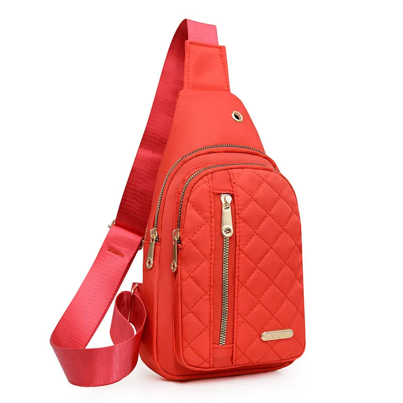Men's crossbody sports chest bag in Oxford cloth available in multiple colours.