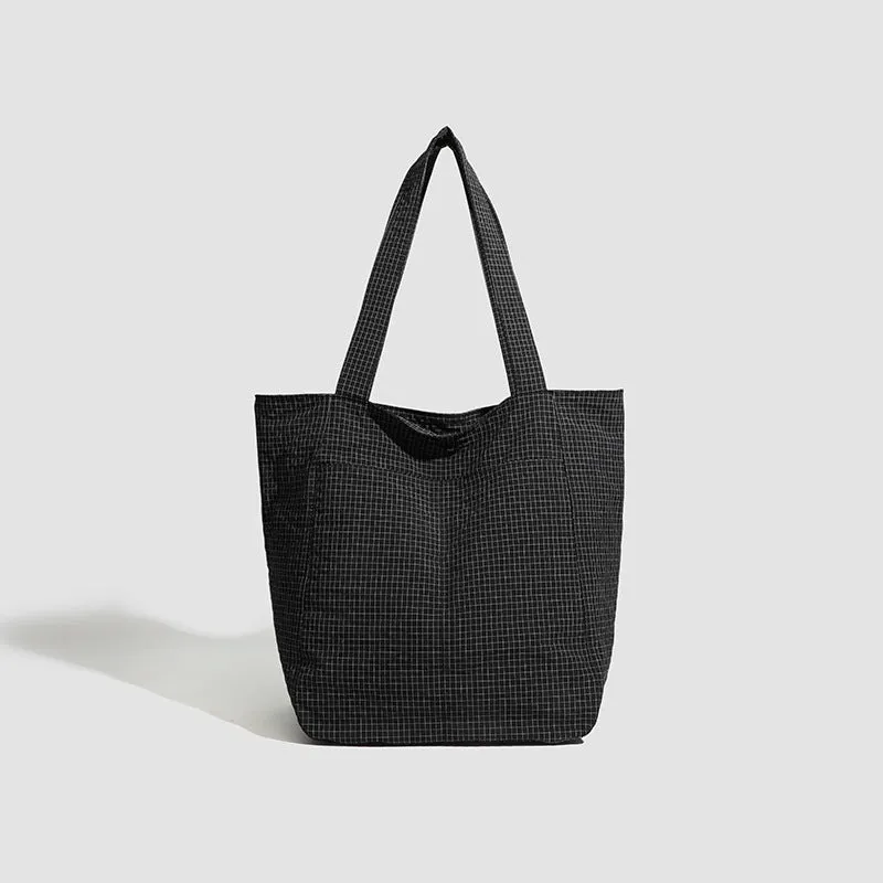 Polyester striped seersucker women's bag with horizontal square shape and three-dimensional pocket in apricot colour