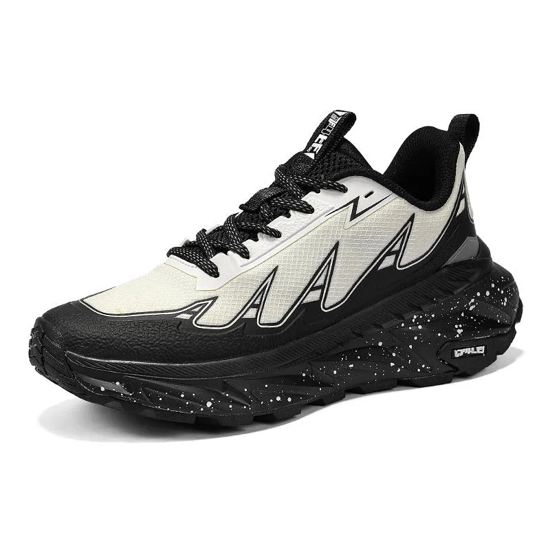 Men's breathable outdoor jogging shoes with waterproof TPU upper, rubber sole, low-top design, in white colour option