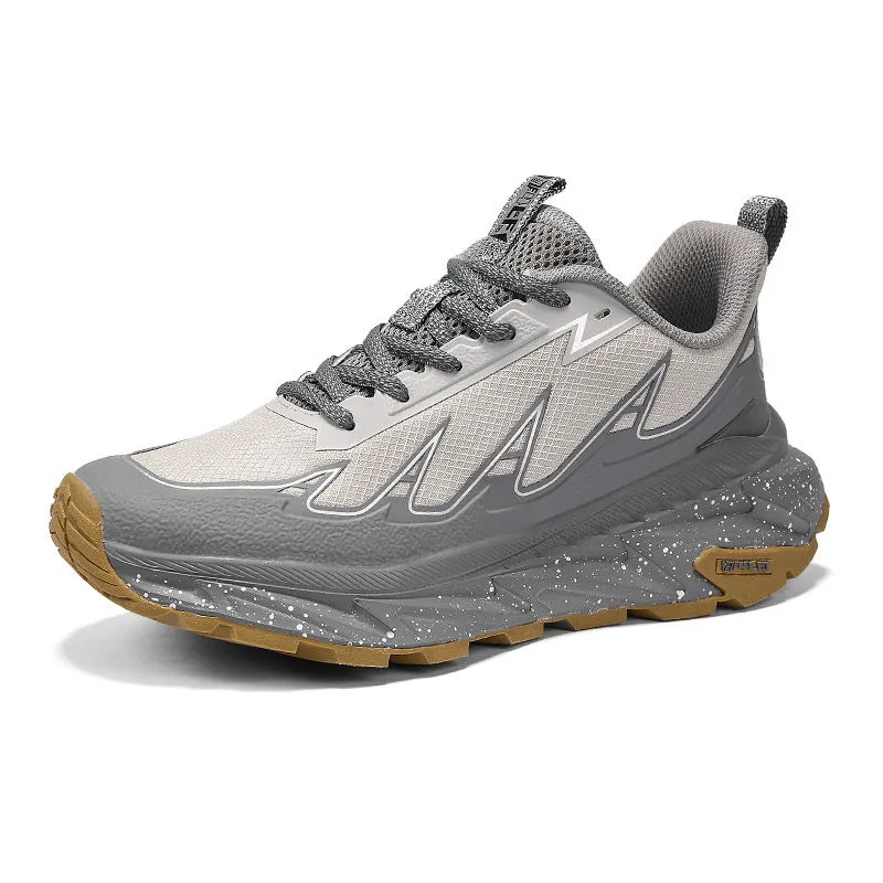 Men's breathable outdoor jogging shoes with waterproof TPU upper, rubber sole, low-top design, in white colour option