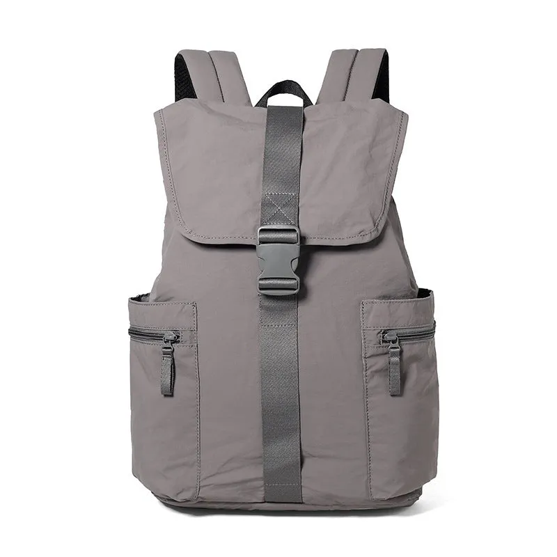 Unisex casual backpack in solid colour, PU exterior, nylon lining