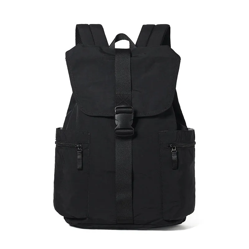 Unisex casual backpack in solid colour, PU exterior, nylon lining