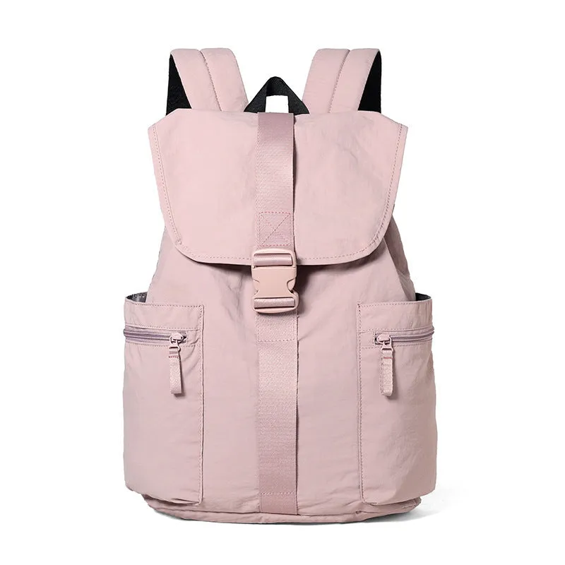 Unisex casual backpack in solid colour, PU exterior, nylon lining