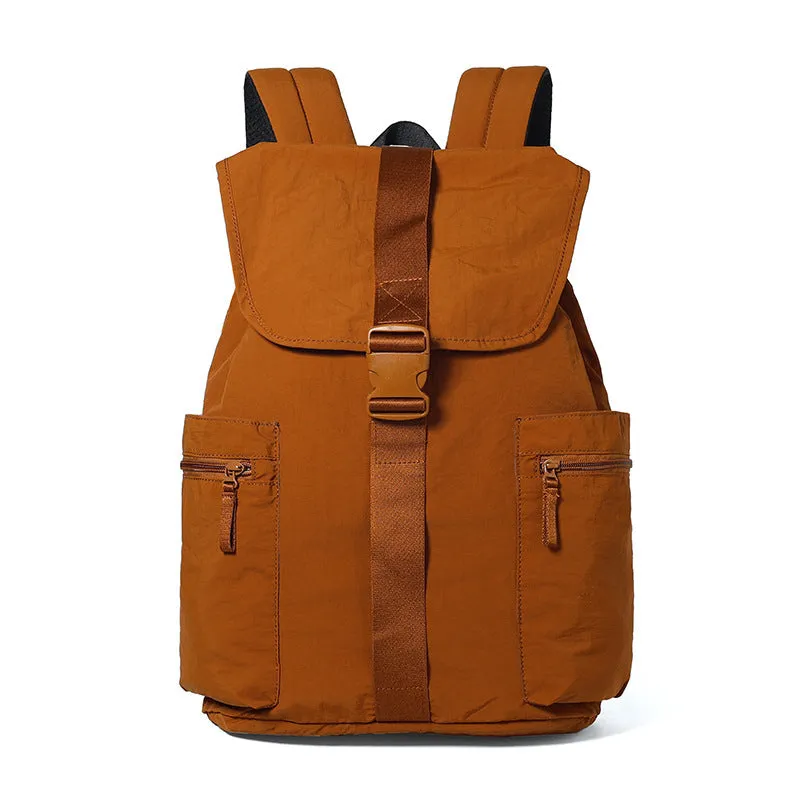 Unisex casual backpack in solid colour, PU exterior, nylon lining