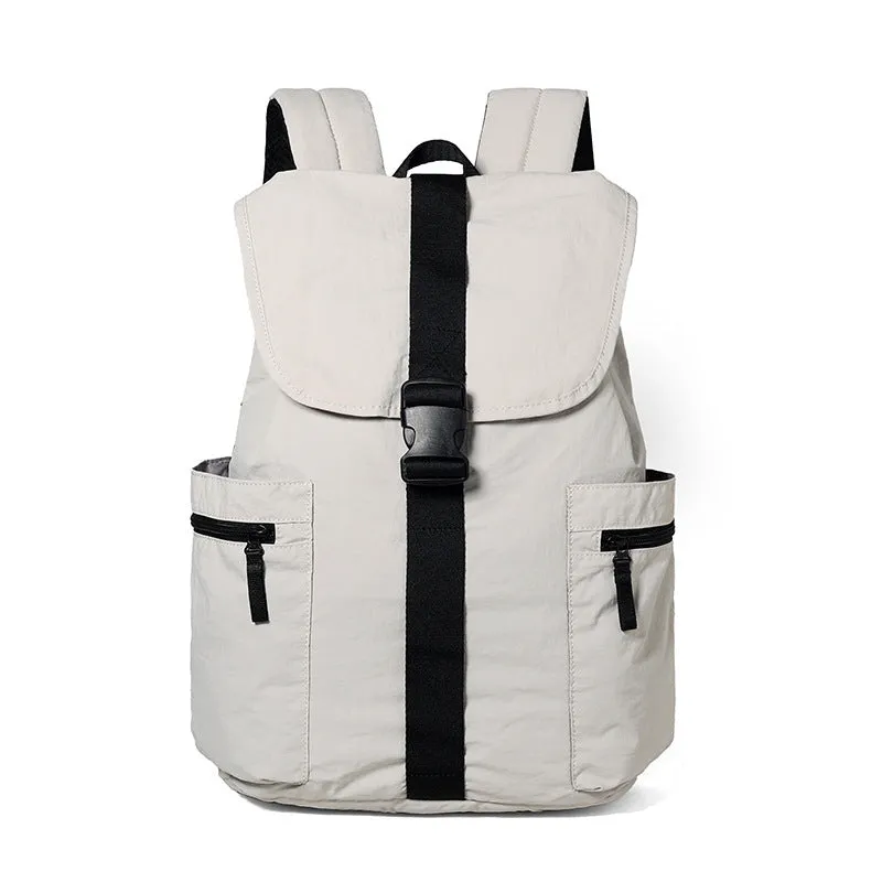 Unisex casual backpack in solid colour, PU exterior, nylon lining