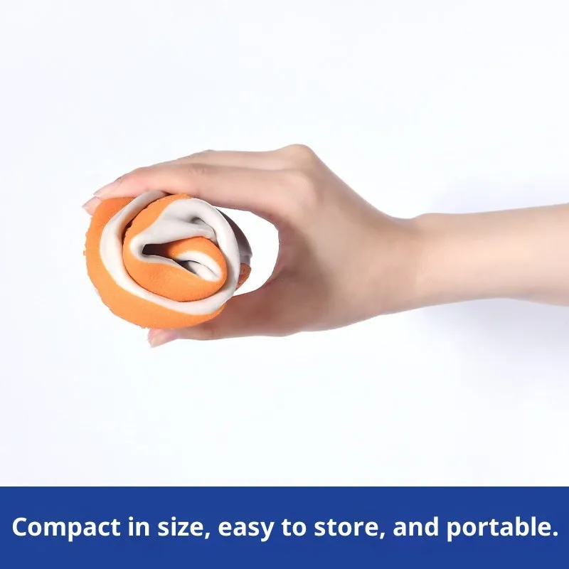 Set of waterproof silicone shoe covers in black, blue, orange, and white with non-slip soles