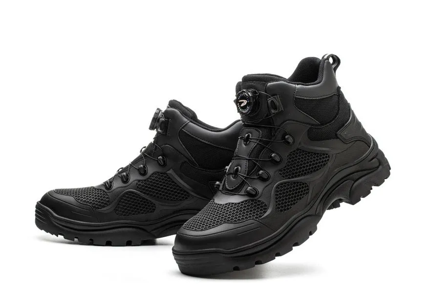 JK7926 black winter steel toe safety boots with high top PVC upper and rubber sole