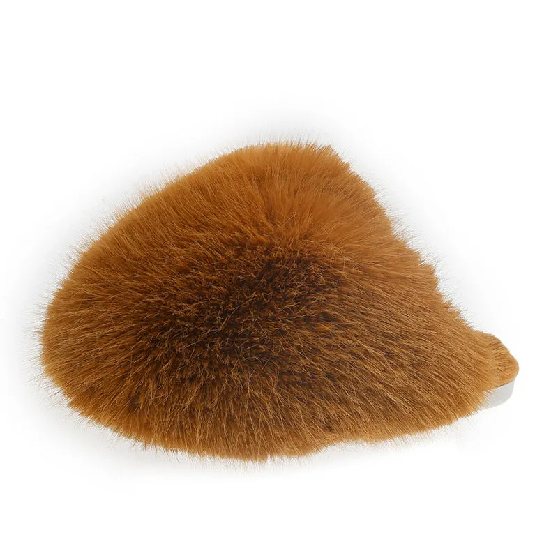 Thickened solid colour baotou slippers with plush upper and rubber sole, available in multiple colours and sizes for couples