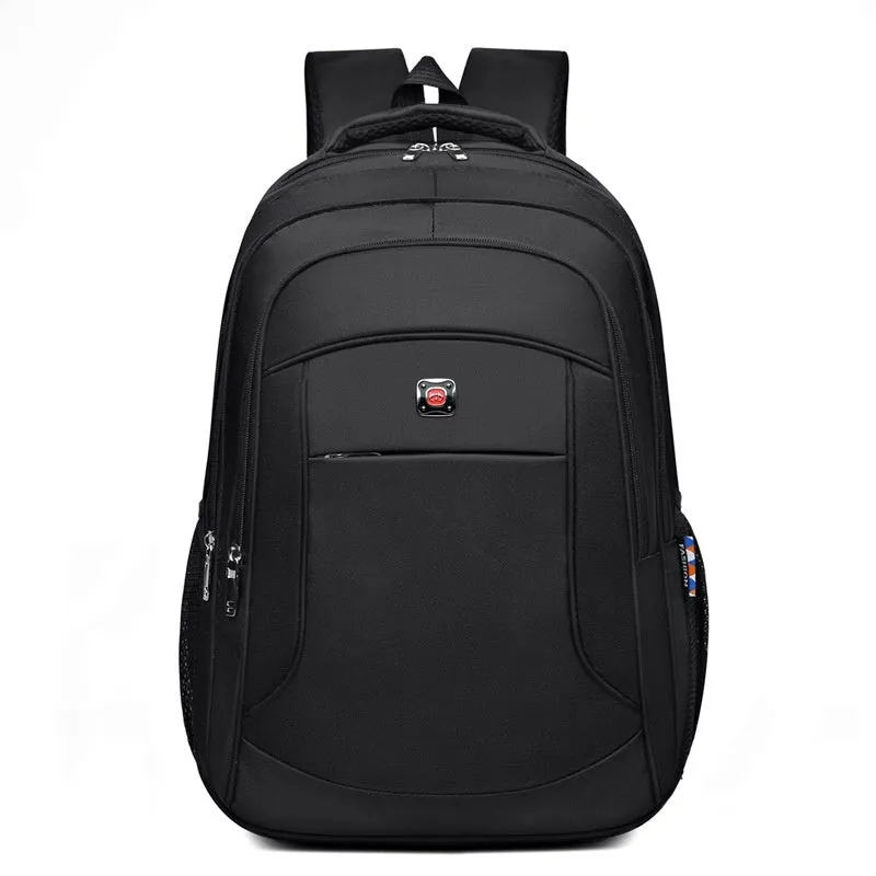 New large capacity Oxford cloth backpack for high school students in black with curved shoulder straps
