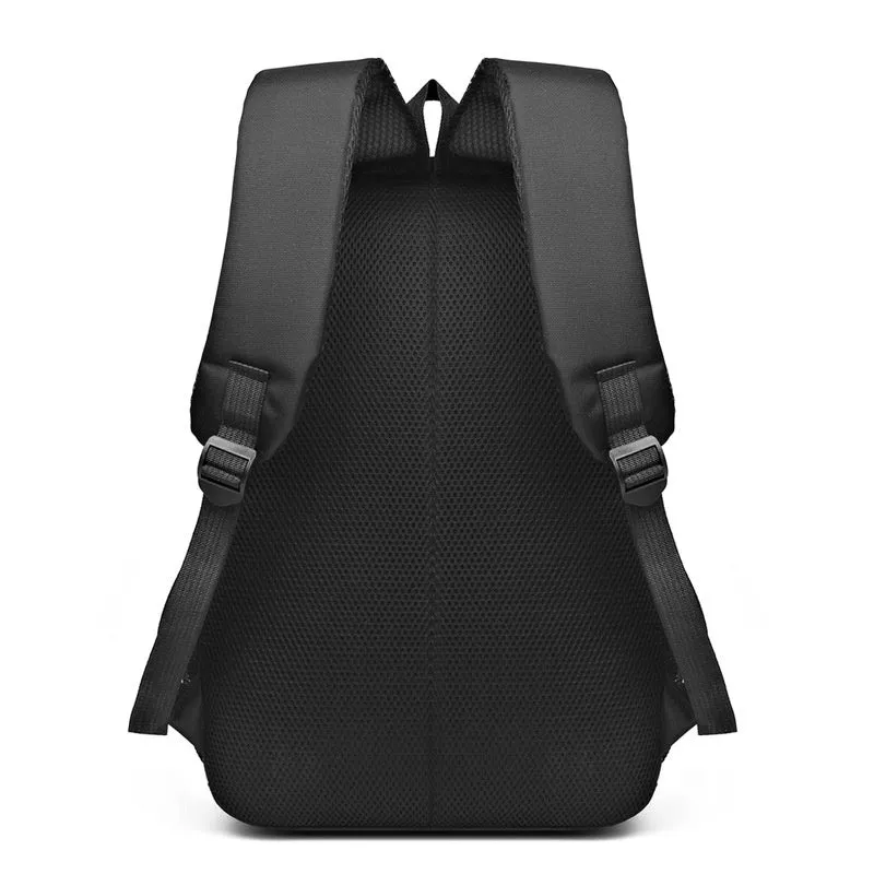 New large capacity Oxford cloth backpack for high school students in black with curved shoulder straps