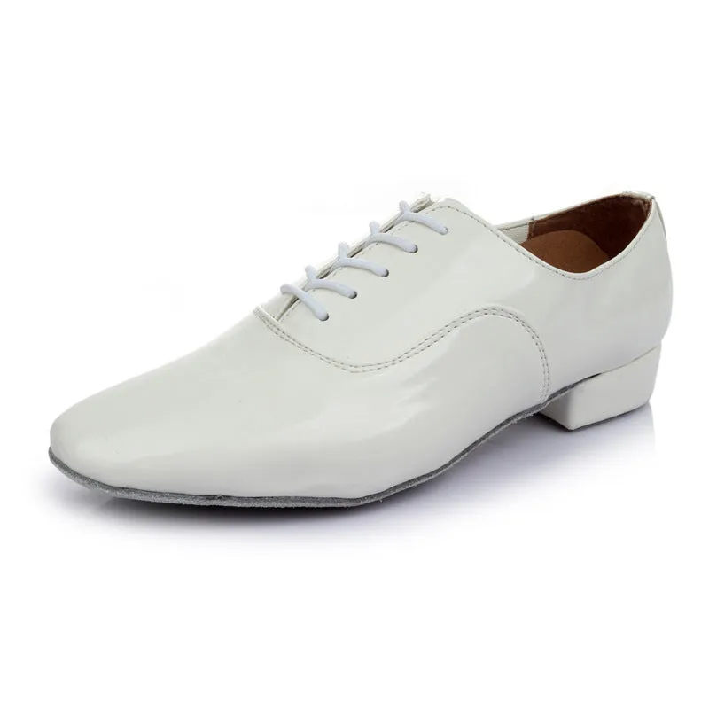 Men's black dancing shoes with a calf leather sole for indoor fitness.