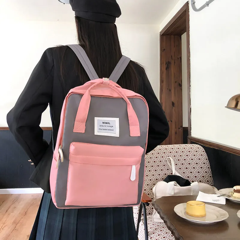 Commuter versatile large capacity Oxford cloth backpack in solid colour for leisure travel