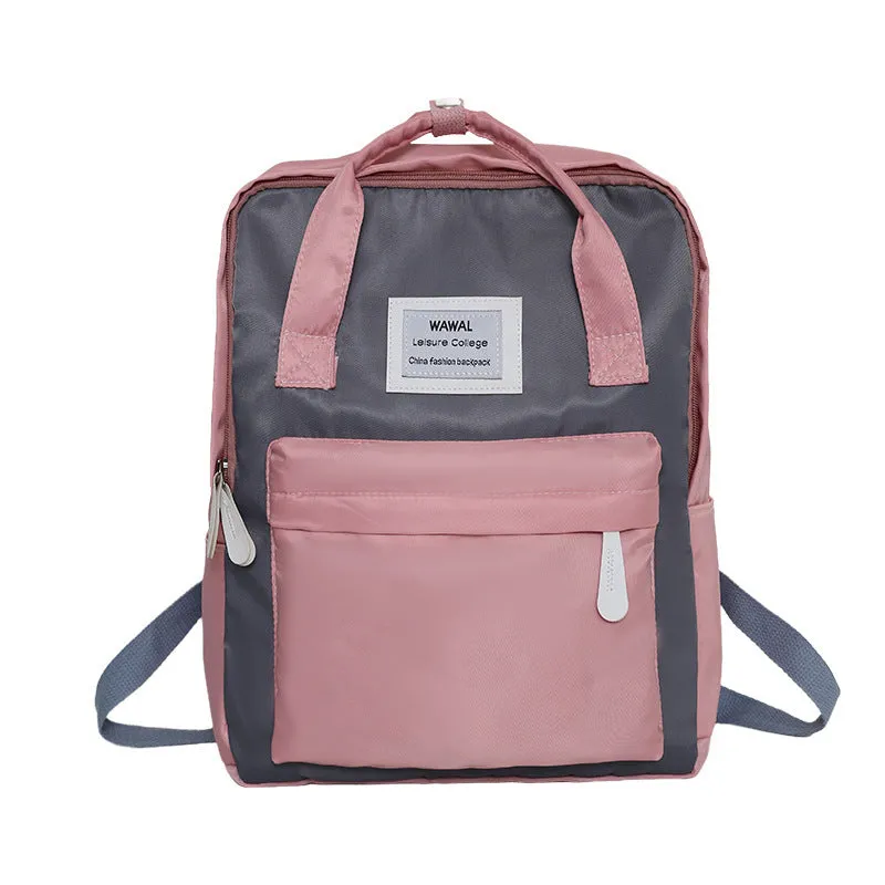 Commuter versatile large capacity Oxford cloth backpack in solid colour for leisure travel