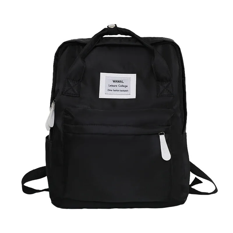 Commuter versatile large capacity Oxford cloth backpack in solid colour for leisure travel