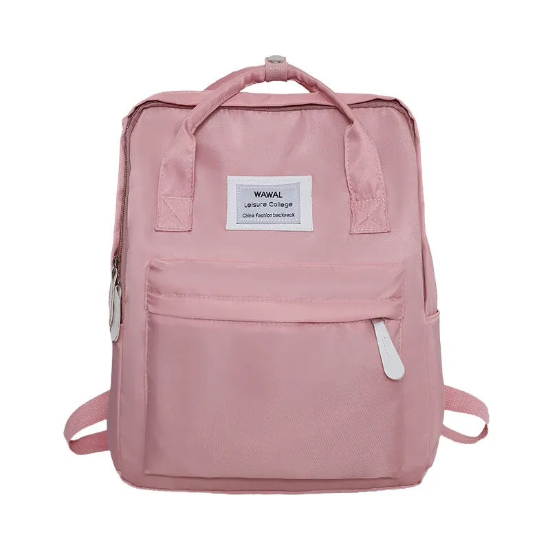 Commuter versatile large capacity Oxford cloth backpack in solid colour for leisure travel