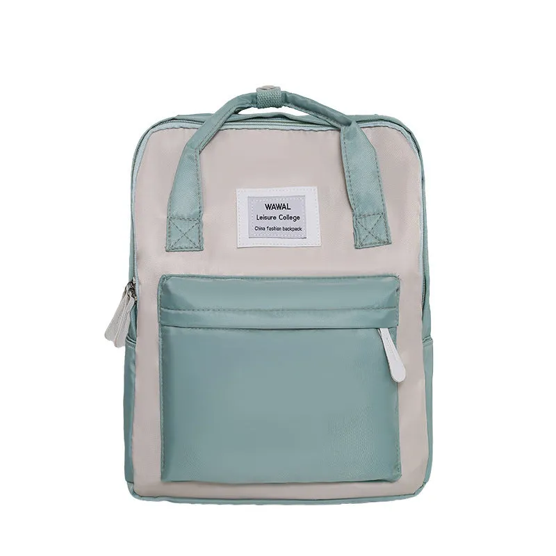 Commuter versatile large capacity Oxford cloth backpack in solid colour for leisure travel