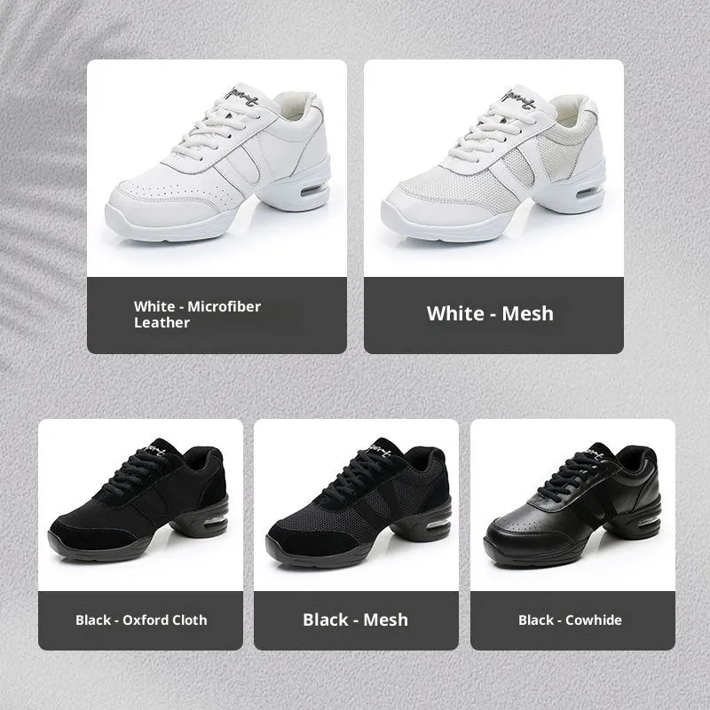 Modern women white mesh dancing shoes with polyurethane sole for dance sports