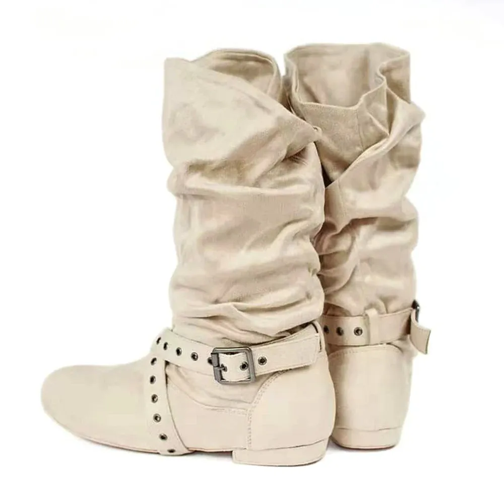 Ladies flat heel canvas pointed toe dance boots in black for line dancing and salsa