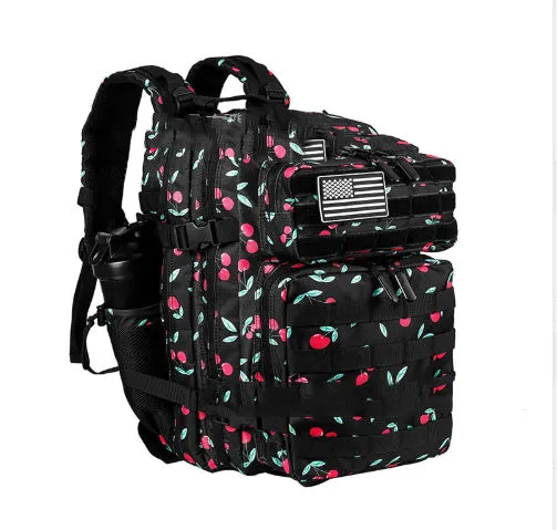 Large capacity waterproof hiking backpack 35L Oxford fabric air cushion strap unisex outdoor sports black
