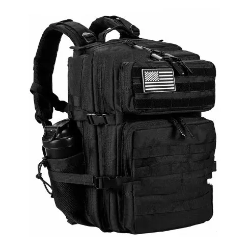 Large capacity waterproof hiking backpack 35L Oxford fabric air cushion strap unisex outdoor sports black