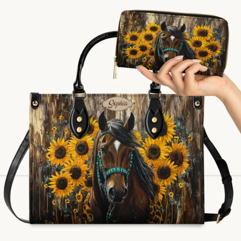 Brown creative print medium horizontal square handbag with rivets, polyester fibre lining, 29x20x11 cm