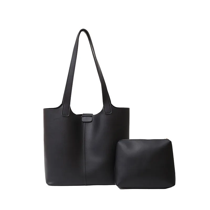 Fashionable PU leather commuter shoulder bag in brown with pendant, horizontal square shape, synthetic leather lining
