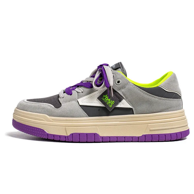 Breathable leisure retro Hong Kong style canvas men's shoes low top sneakers in blue green colour