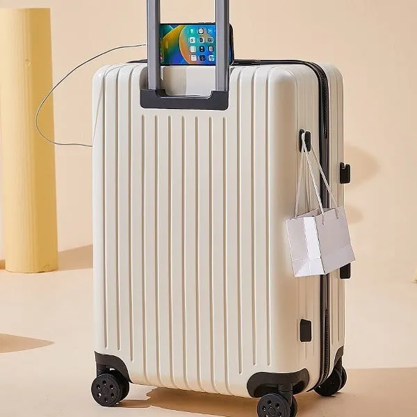 PC travel universal wheel suitcase in solid colour with dry wet separation, 20 inch size