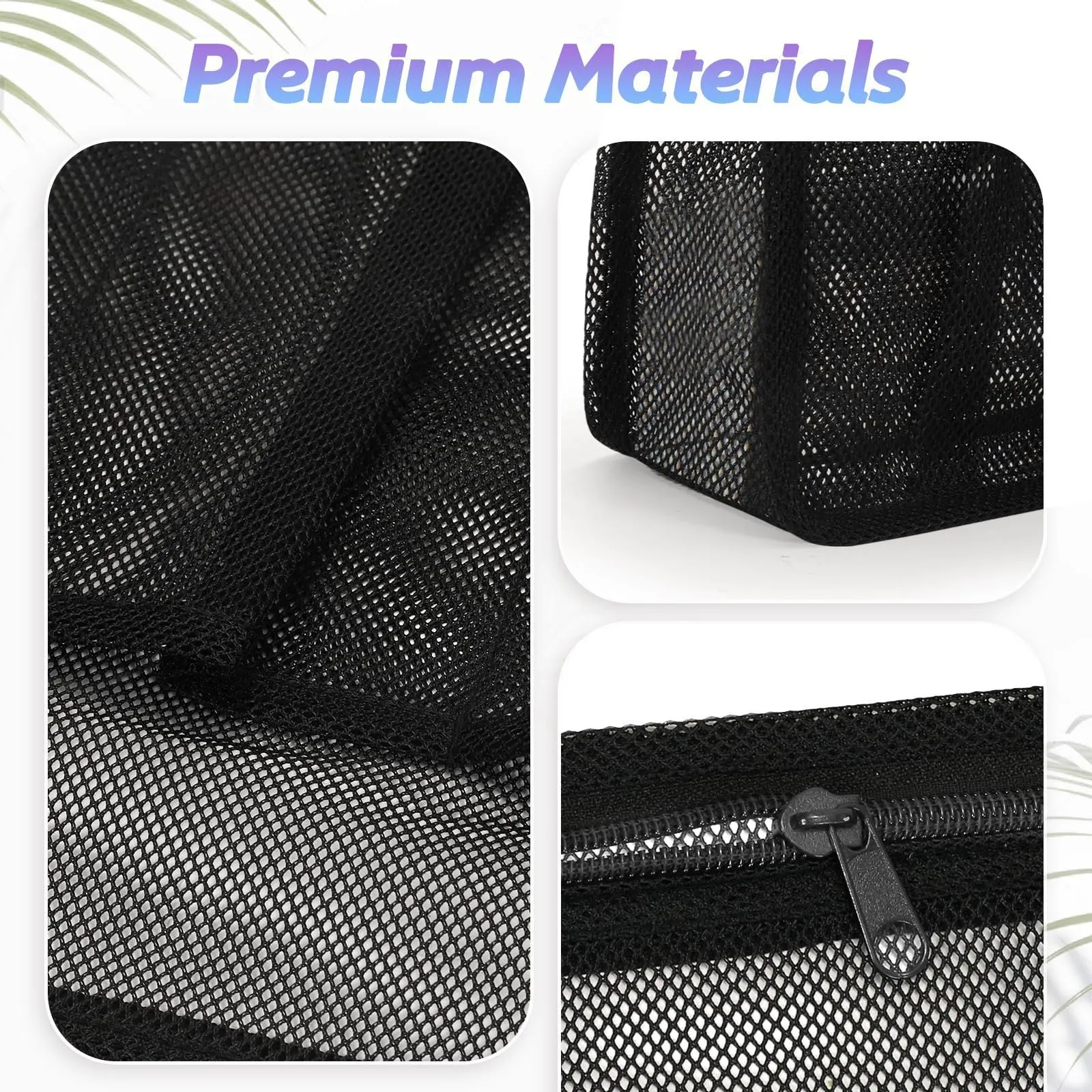 Black swimming gym bag with dry wet separation compartments and mesh pocket for sports gear organisation