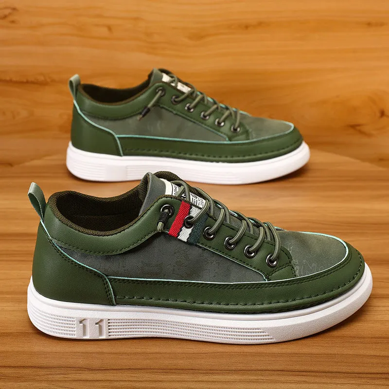 Men's grey high-top casual sneakers with bandage dress style and round toe design