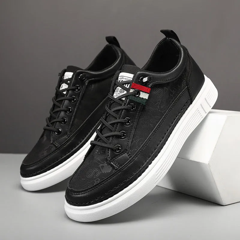 Men's grey high-top casual sneakers with bandage dress style and round toe design