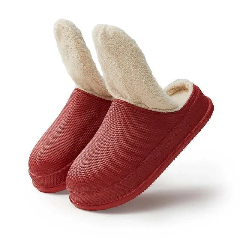 Waterproof non-slip warm cotton slippers in EVA for men and women, large size 36-47, eight colours