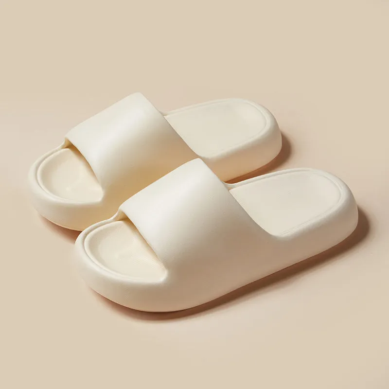 Bread Shoes non-slip EVA indoor bathroom slippers in bean green, unisex flip-flop design with thickened sole