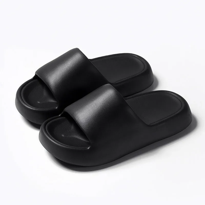 Bread Shoes non-slip EVA indoor bathroom slippers in bean green, unisex flip-flop design with thickened sole