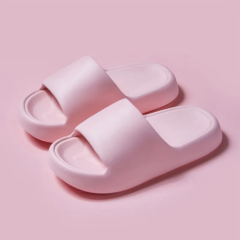 Bread Shoes non-slip EVA indoor bathroom slippers in bean green, unisex flip-flop design with thickened sole
