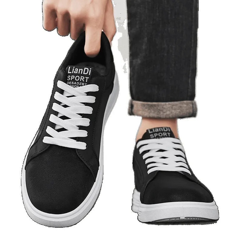 Men's snake pattern PU casual sneakers with high-cut ankle and rubber sole in black colour