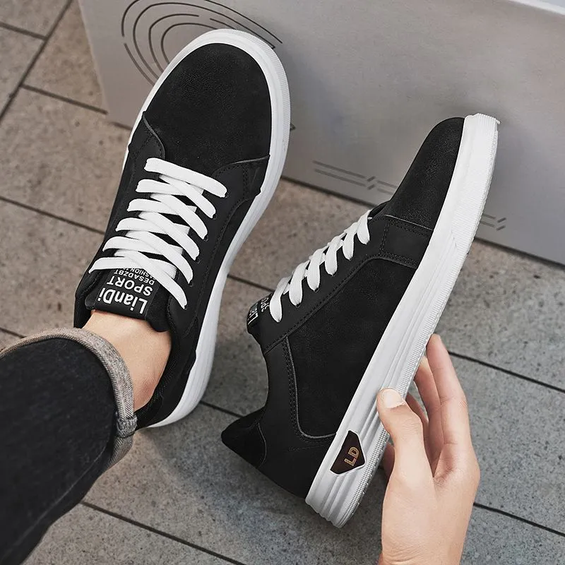 Men's snake pattern PU casual sneakers with high-cut ankle and rubber sole in black colour