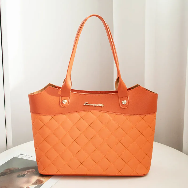 Women's soft PU crossbody bag with plaid pattern and rhombus design in six colours