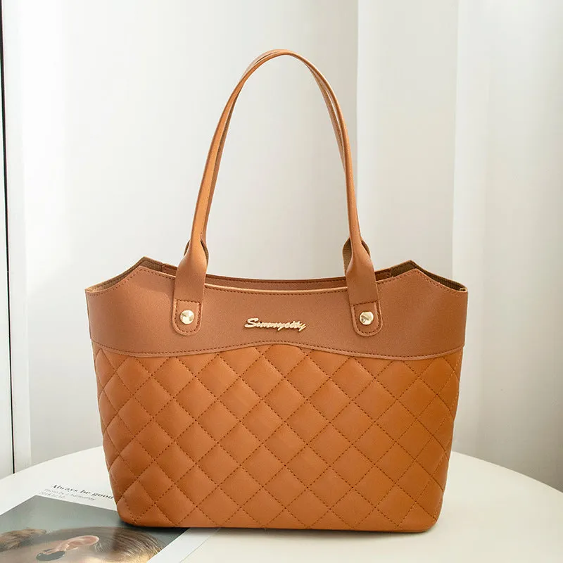 Women's soft PU crossbody bag with plaid pattern and rhombus design in six colours