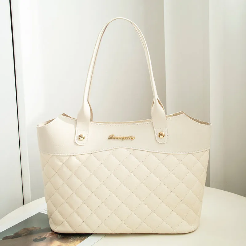Women's soft PU crossbody bag with plaid pattern and rhombus design in six colours