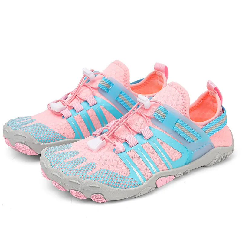 Non-slip swim dive boots for couples beach yoga wading, breathable air layer upper, rubber sole, elastic band closure