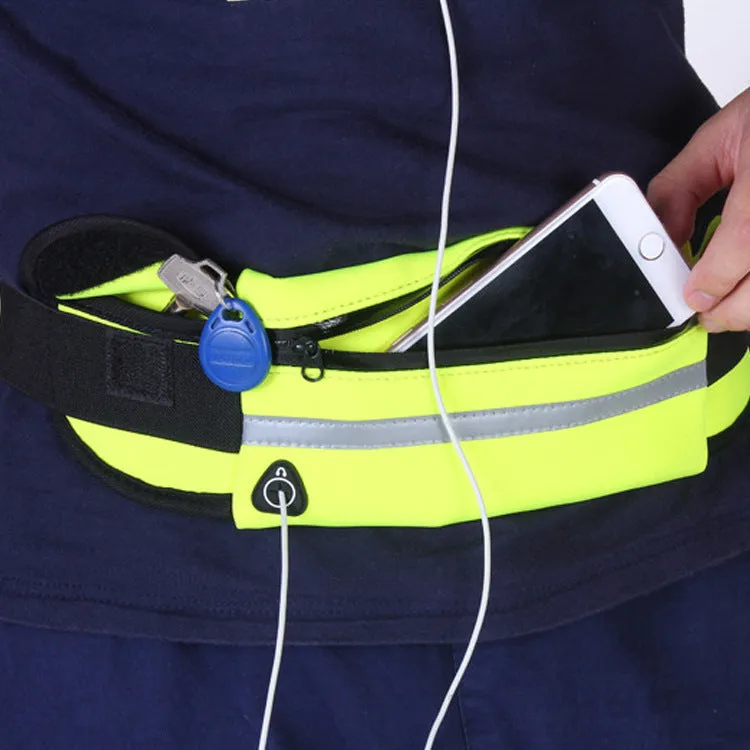 Medium nylon fitness waist bag with zipper pocket in solid colour, size 20x10 cm